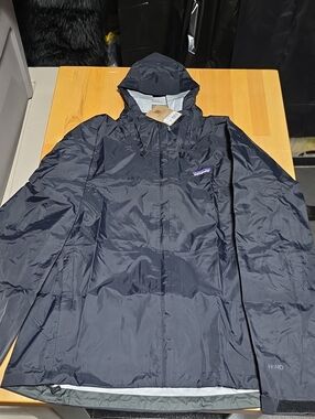 Patagonia Navy Hooded Waterproof Raincoat